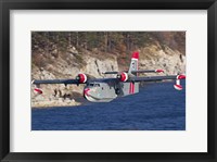 Framed Canadair CL-215-1A10 in flight over Bulgaria