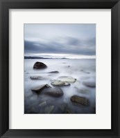 Framed Long exposure scene of rocks in Vaagsfjorden fjord, Norway