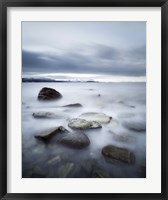 Framed Long exposure scene of rocks in Vaagsfjorden fjord, Norway