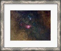 Framed Widefield view of nebulae in Sagittarius