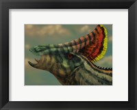 Framed Olorotitan dinosaur portrait