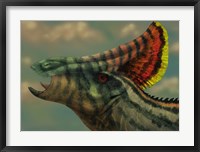 Framed Olorotitan dinosaur portrait