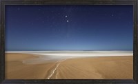 Framed Alpha and Beta Centauri seen from the beach in Miramar, Argentina