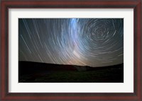 Framed Star trails around the south celestial pole, Somuncura, Argentina