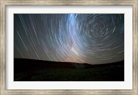 Framed Star trails around the south celestial pole, Somuncura, Argentina