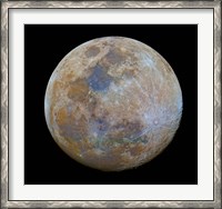 Framed almost full Moon in color