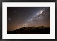 Framed Milky Way rising above the hills of Azul, Argentina