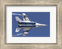 Framed Bottom view of a Russian MiG-29OVT aerobatic aircraft