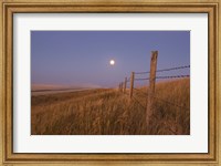 Framed Harvest Moon down the road, Gleichen, Alberta, Canada