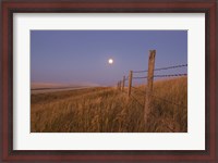 Framed Harvest Moon down the road, Gleichen, Alberta, Canada