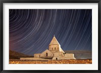 Framed Star trails above Saint Thaddeus Monastery, Iran