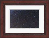 Framed Andromeda Galaxy and Triangulum Galaxy with star clusters