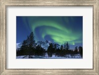 Framed Aurora Borealis over Nova Mountain Wilderness, Troms, Norway