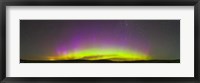 Framed Panoramic view of northern lights on the horizon, Saskatchewan, Canada