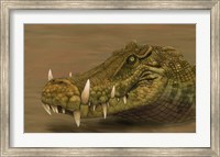 Framed Kaprosuchus saharicus head detail