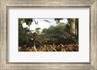 Framed group of Ankylosaurid dinosaurs from the early Cretaceous