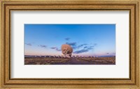 Framed Very Large Array radio telescope in New Mexico at sunset