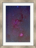 Framed Rosette Nebula with nebulosity complex in Monoceros