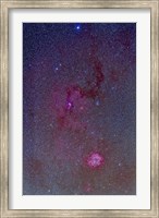 Framed Rosette Nebula with nebulosity complex in Monoceros