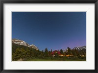 Framed moonlit nightscape taken in Banff National Park, Alberta Canada