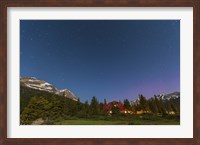 Framed moonlit nightscape taken in Banff National Park, Alberta Canada