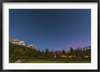 Framed moonlit nightscape taken in Banff National Park, Alberta Canada