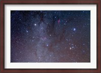 Framed Deep sky image of the constellations Auriga and Taurus