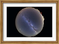 Framed Fish-eye lens view of sky with Milky Way