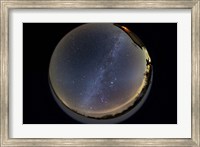 Framed Fish-eye lens view of the northern winter sky