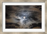 Framed Full moon in clouds