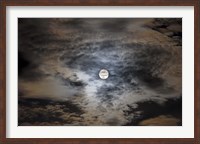 Framed Full moon in clouds