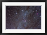 Framed Auriga constellation showing lanes of dark nebulosity