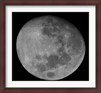 Framed waxing gibbous moon in a high resolution mosaic