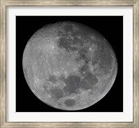 Framed waxing gibbous moon in a high resolution mosaic