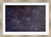 Framed Widefield view of the constellation Cassiopeia with nearby deep sky objects