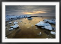 Framed frozen, rusty bay on Andoya Island in Nordland County, Norway