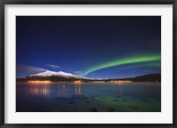 Framed Aurora over Tjeldsundet and Saetertinden Mountain in Norway