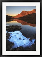 Framed Ice flakes in the shadows of Skittendalen Valley in Troms County, Norway