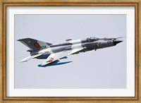 Framed Romanian Air Force MiG-21 Lancer over Romania