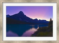 Framed Twilight at Mt Cephren, Waterfowl Lakes, Banff National Park, Alberta, Canada