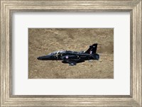 Framed Hawk T2 jet trainer aircraft of the Royal Air Force