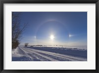 Framed Solar halo and sundogs in southern Alberta, Canada