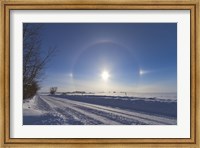 Framed Solar halo and sundogs in southern Alberta, Canada