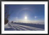 Framed Solar halo and sundogs in southern Alberta, Canada