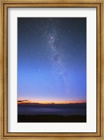 Framed Eta Carina nebula and the Milky Way visible at dawn