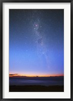 Framed Eta Carina nebula and the Milky Way visible at dawn