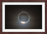 Framed first diamond ring during the total eclipse of the Sun