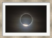 Framed first diamond ring during the total eclipse of the Sun