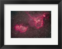 Framed Heart and Soul Nebula in the constellation Cassiopeia