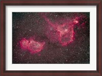 Framed Heart and Soul Nebula in the constellation Cassiopeia